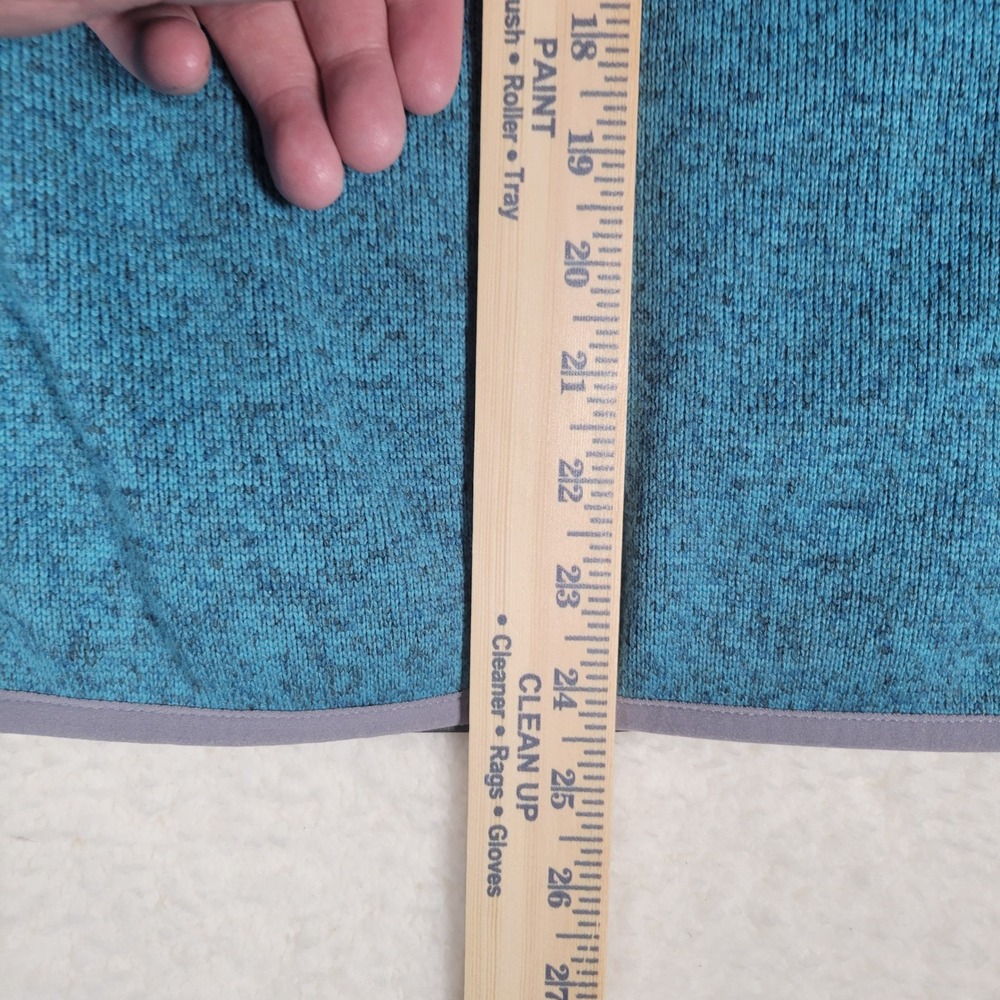 LL Bean Sweater Fleece Pullover Womens Size M Teal  Snap Mock Neck iSpeak Logo - Picture 9 of 9